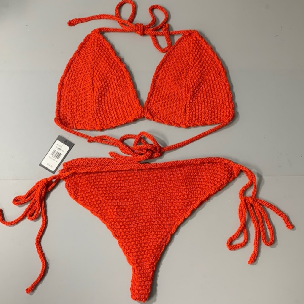 Fredericks Of Hollywood Crochet Bikini Set Size Medium Brand New With Tags